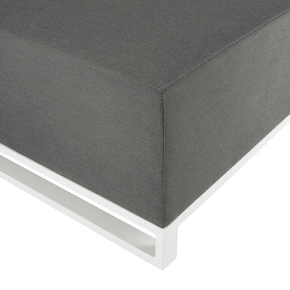 Mambo Del Mar Garden Furniture - Aluminium Chaise Section - Light Grey Fabric, White Frame