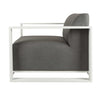 Mambo Del Mar Single Chair - Light Grey Fabric, White Frame