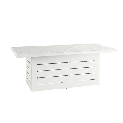 Mambo Santorini Garden Furniture - Aluminium Rectangular Dining Table - White with Patterned Top