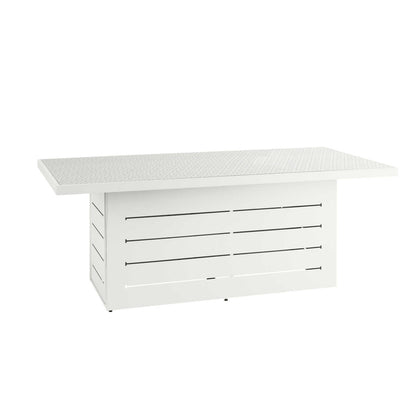 Mambo Santorini Garden Furniture - Aluminium Rectangular Dining Table - White with Patterned Top
