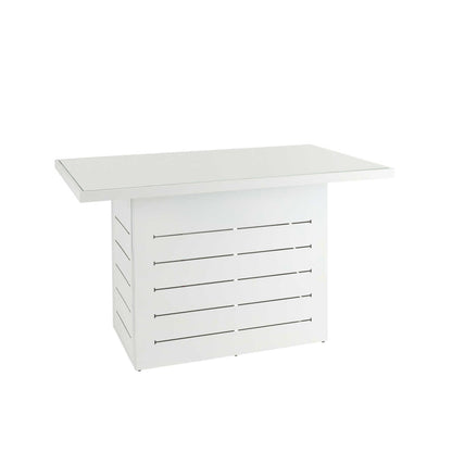 Mambo Santorini Garden Furniture - Aluminium Bar Table - White with Plain Top