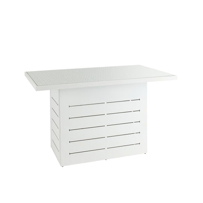 Mambo Santorini Garden Furniture - Aluminium Bar Table - White with Patterned Top