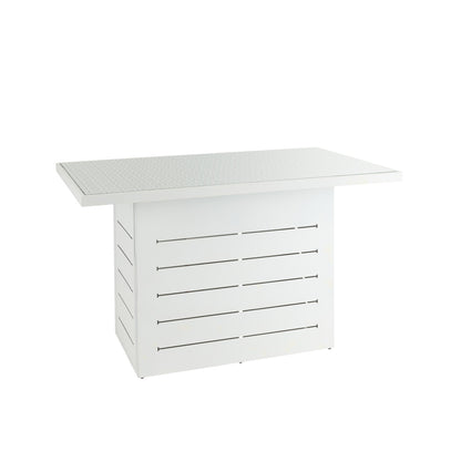 Mambo Santorini Garden Furniture - Aluminium Bar Table - White with Patterned Top