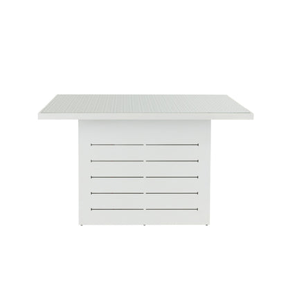 Mambo Santorini Garden Furniture - Aluminium Bar Table - White with Patterned Top