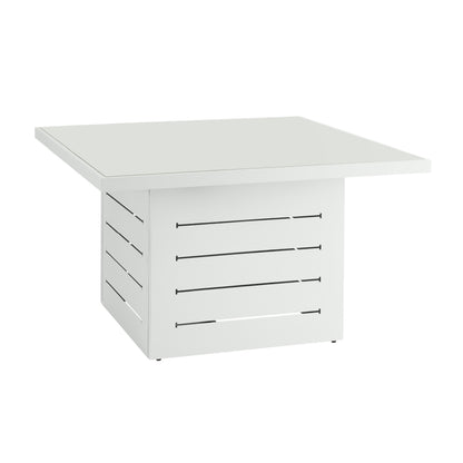 Mambo Santorini Garden Furniture - XL, Aluminium Square Dining Table - White with Plain Top