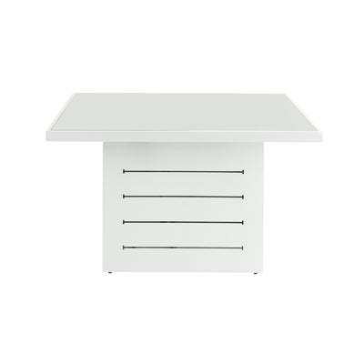 Mambo Santorini Garden Furniture - XL, Aluminium Square Dining Table - White with Plain Top
