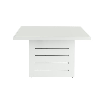 Mambo Santorini Garden Furniture - XL, Aluminium Square Dining Table - White with Plain Top