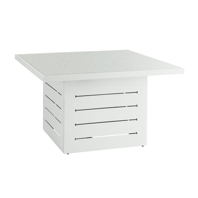Mambo Santorini Garden Furniture - XL, Aluminium Square Dining Table - White with Patterned Top