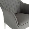 Mambo Santorini Upholstered Bar Stool - Light Grey Fabric, White Frame