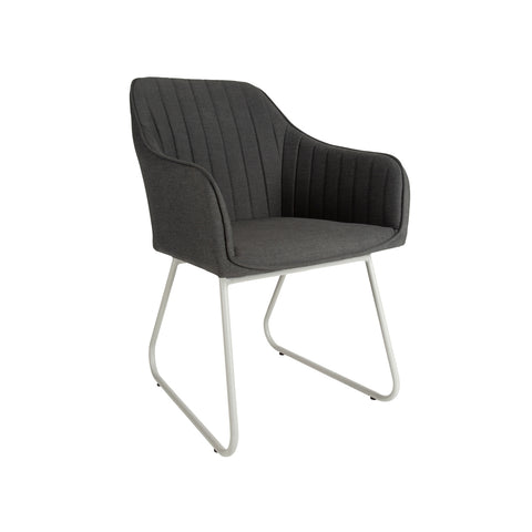 Mambo Santorini Dining Chair (Pair) - Dark Grey Fabric, Grey Frame