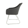Mambo Santorini Dining Chair (Pair) - Dark Grey Fabric, Grey Frame
