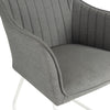 Mambo Santorini Dining Chair (Pair) - Light Grey Fabric, White Frame