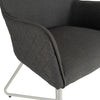 Mambo Santorini Dining Chair Plain Back (Pair) - Dark Grey Fabric, White Frame