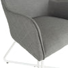 Mambo Santorini Dining Chair Plain Back (Pair) - Light Grey Fabric, White Frame