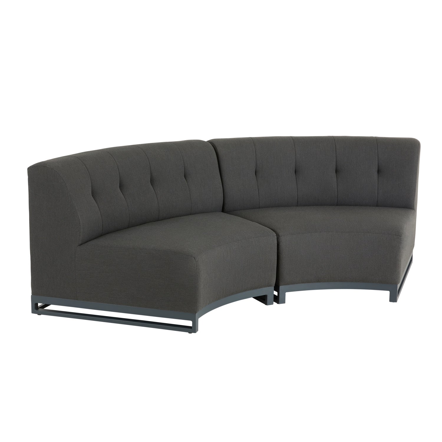 Mambo Cove Garden Furniture - Aluminium Curved 4 Seater Sofa - Dark Grey