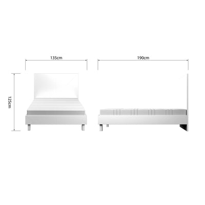 Mint Collection - Arezzo 4ft6 Double Bed - Gloss White