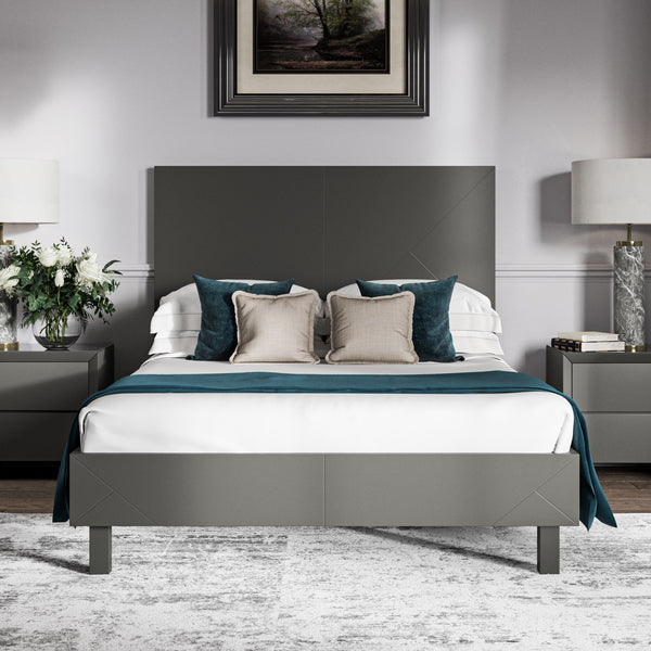 Mint Collection - Arezzo 4ft6 Double Bed - Matt Dark Grey