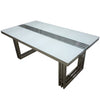 Mint Collection - 1.8m Dining Table with Metal Detail - Glass