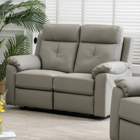 Milano Leather Sofa - 2 Seater - Electric Recliner - Moon