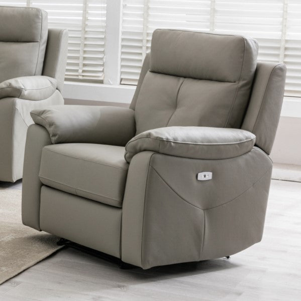 Milano Leather Sofa - Arm Chair - Electric Recliner - Moon