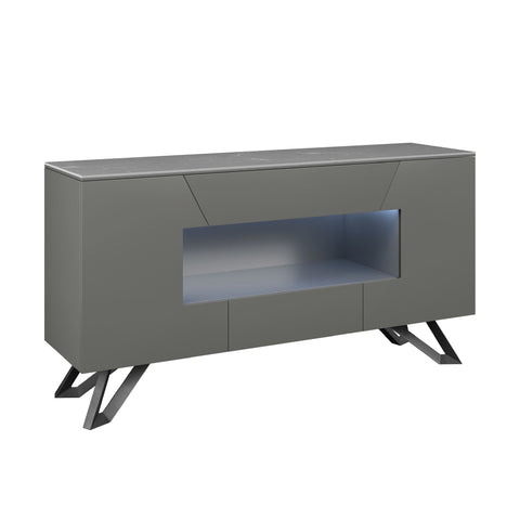 Mint Collection - Salerno Large Sideboard with LED - Matt Dark Grey - Showroom Clearance