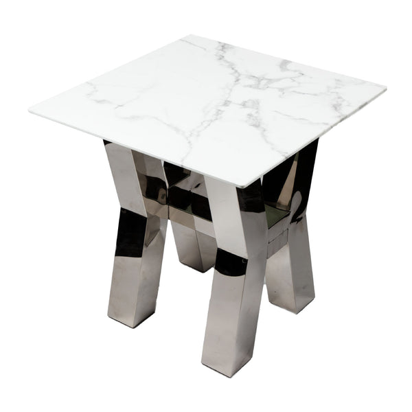 Mint Collection - Lamp Table with Cross Leg - Marble