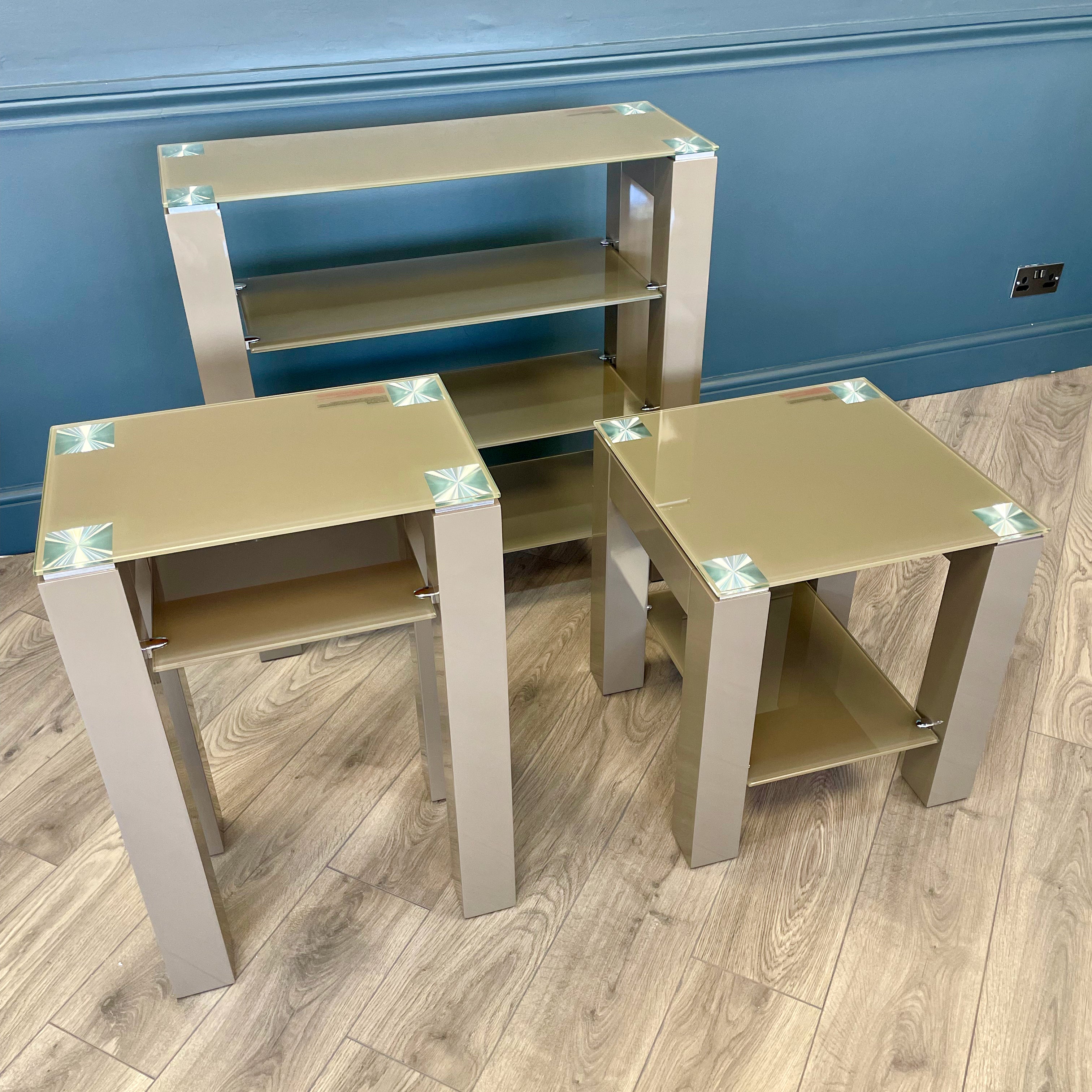 Mocha Gloss & Glass - Small Console