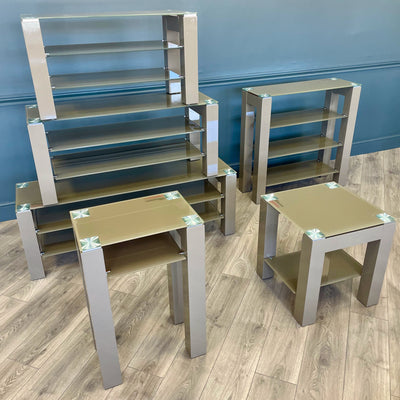 Mocha Gloss & Glass - Small Console