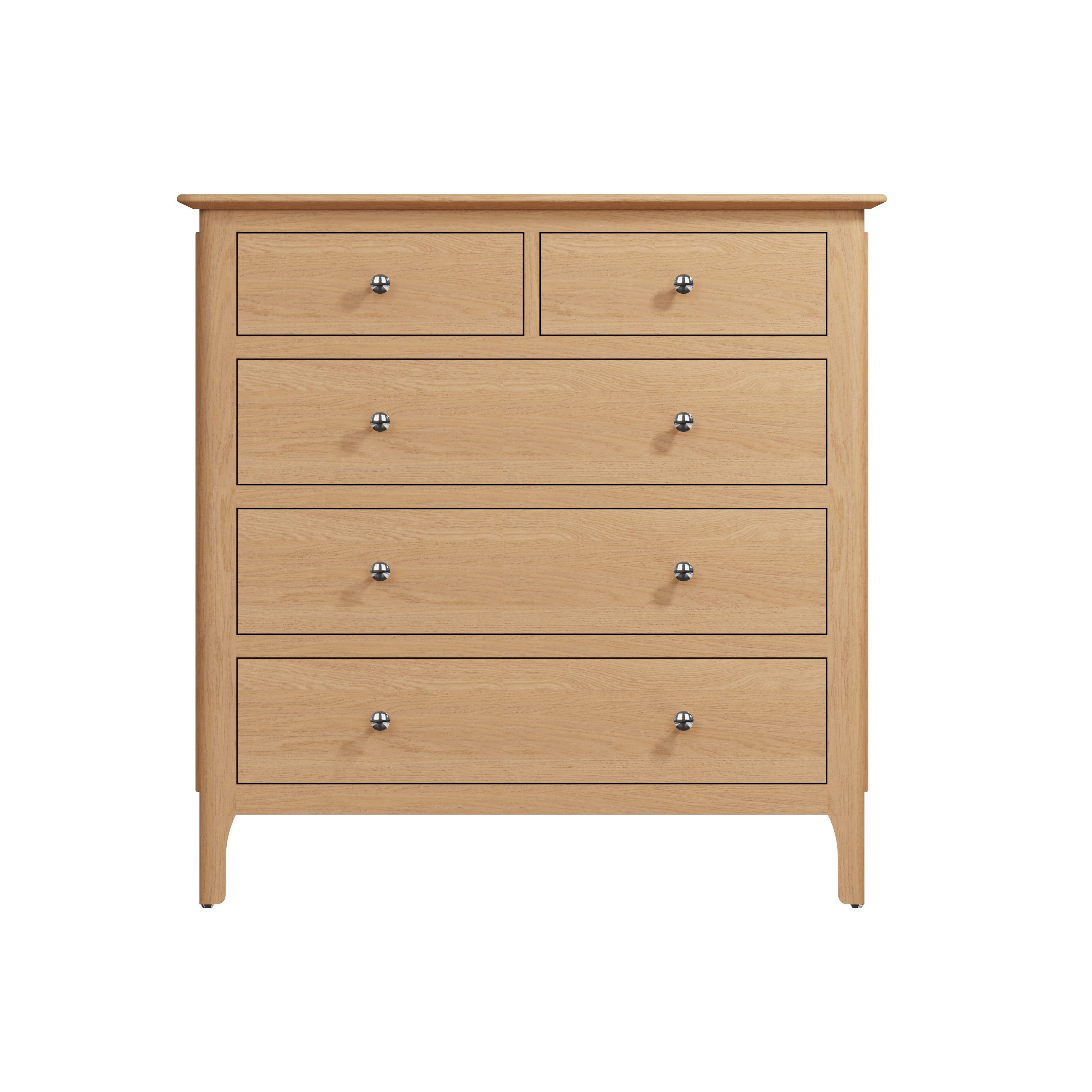 Rimini Oak Chest - 2 Over 3 Drawer