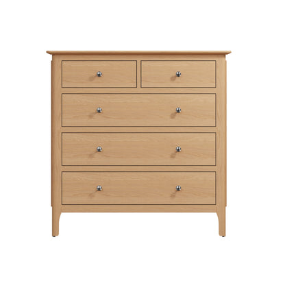Rimini Oak Chest - 2 Over 3 Drawer