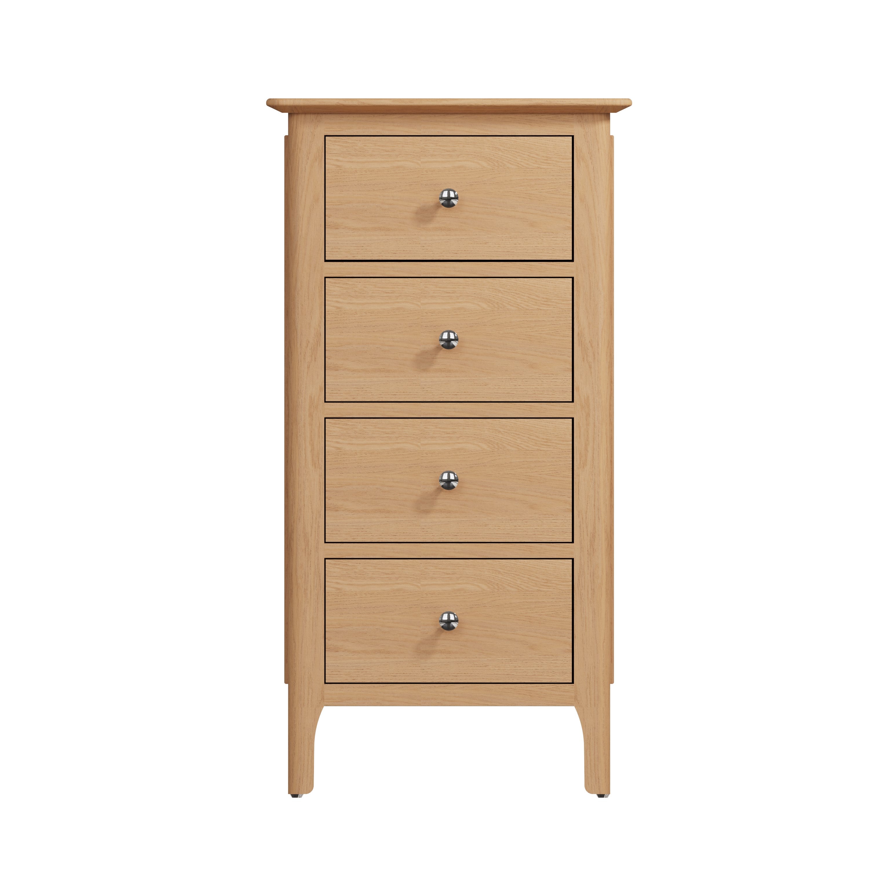 Rimini Oak Chest - 4 Drawer Narrow