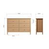 Rimini Oak Chest - 6 Drawer