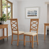 Rimini Oak Dining Chair - Double Cross Back with Fabric Seat