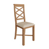 Rimini Oak Dining Chair - Double Cross Back with Fabric Seat