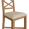Rimini Oak Dining Chair - Double Cross Back with Fabric Seat