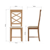 Rimini Oak Dining Chair - Double Cross Back with Fabric Seat