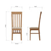 Rimini Oak Dining Chair - Slatted Back with Fabric Seat