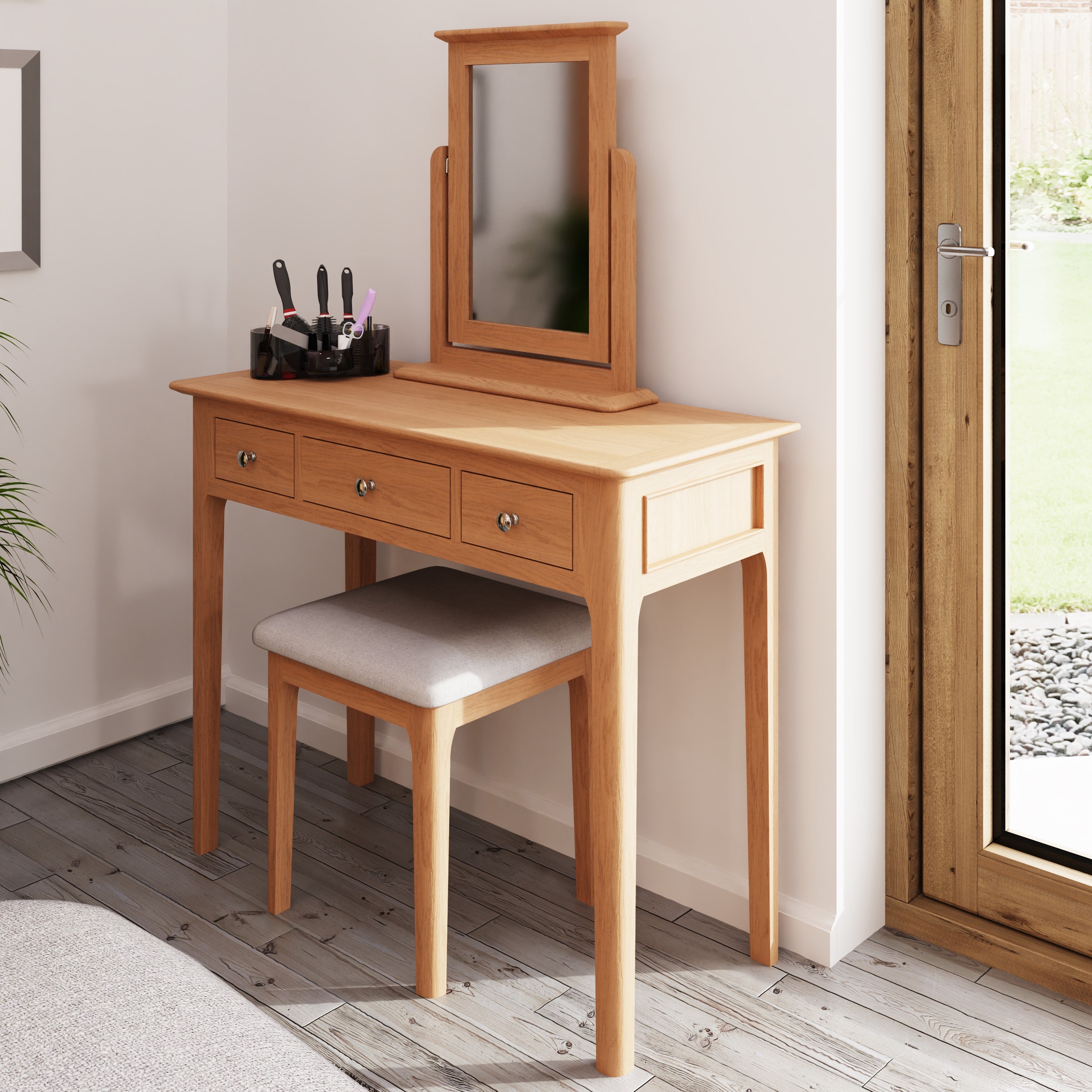 Rimini Oak Dressing Table Stool