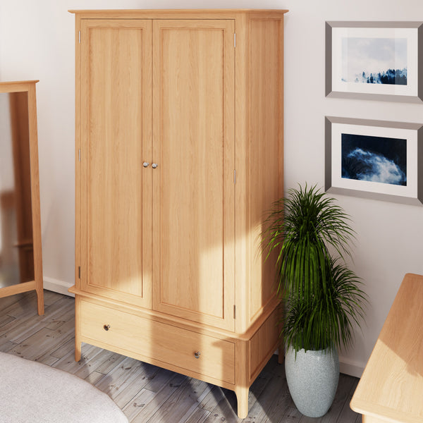 Rimini Oak Wardrobe - Large 2 Door