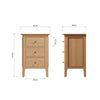 Rimini Oak Bedside - Large
