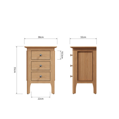 Rimini Oak Bedside - Small