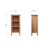 Rimini Oak Bookcase - Small Narrow Bookcase