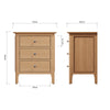 Rimini Oak Bedside - Extra Large