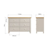 Oregon Oak & Stone Painted Chest of Drawers - 6 Drawer
