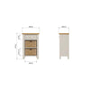 Oregon Oak & Stone Painted Side Table - 1 Drawer with 2 Baskets