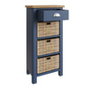 Oregon Blue Painted Tall Side Table - 1 Drawer 3 Baskets