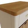 Oregon Oak & Stone Painted Tall Side Table - 1 Drawer 3 Baskets