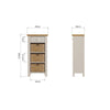 Oregon Oak & Stone Painted Tall Side Table - 1 Drawer 3 Baskets