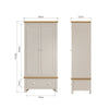 Oregon Oak & Stone Painted Wardrobe - 2 Door