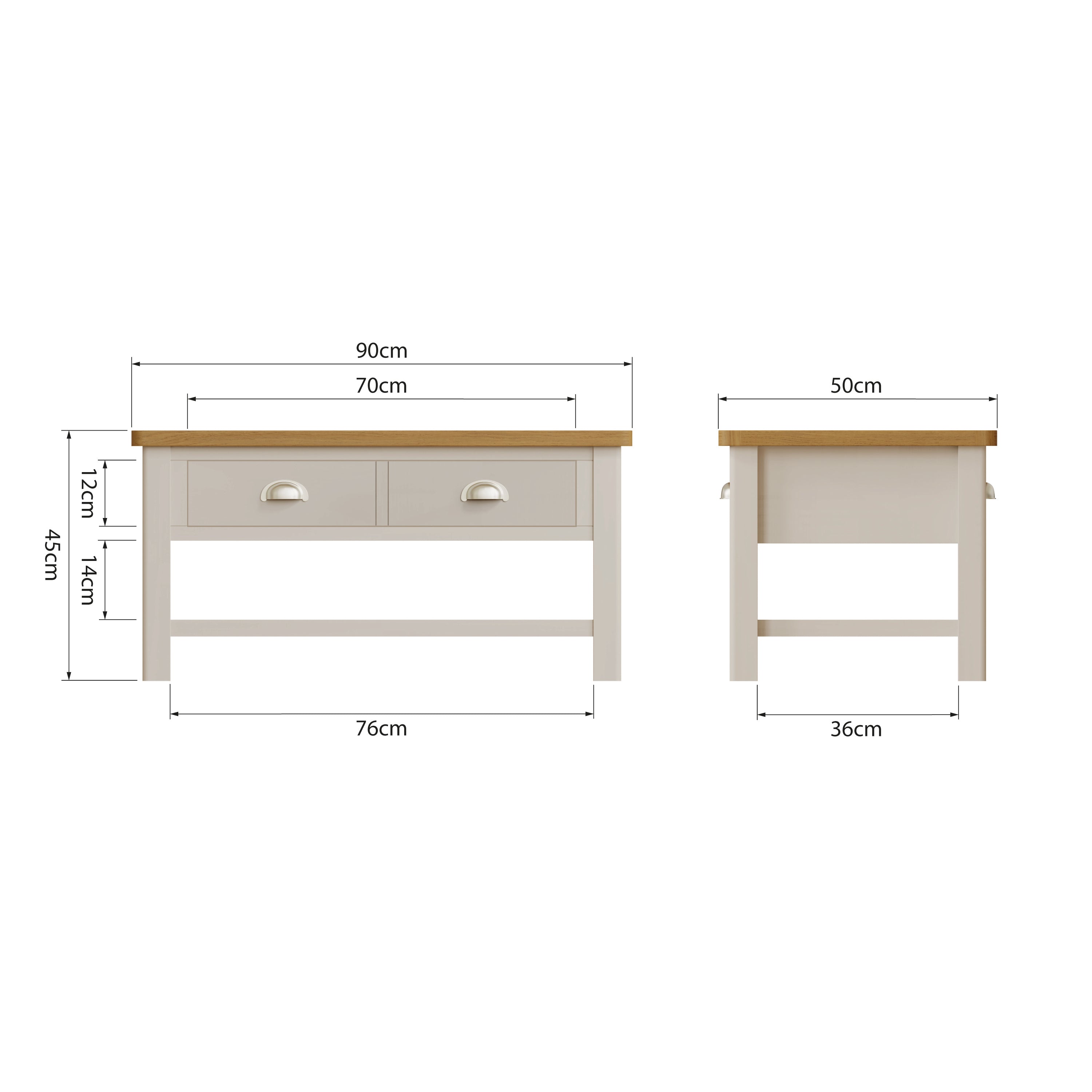 Oregon Oak & Stone Painted Coffee Table - Large